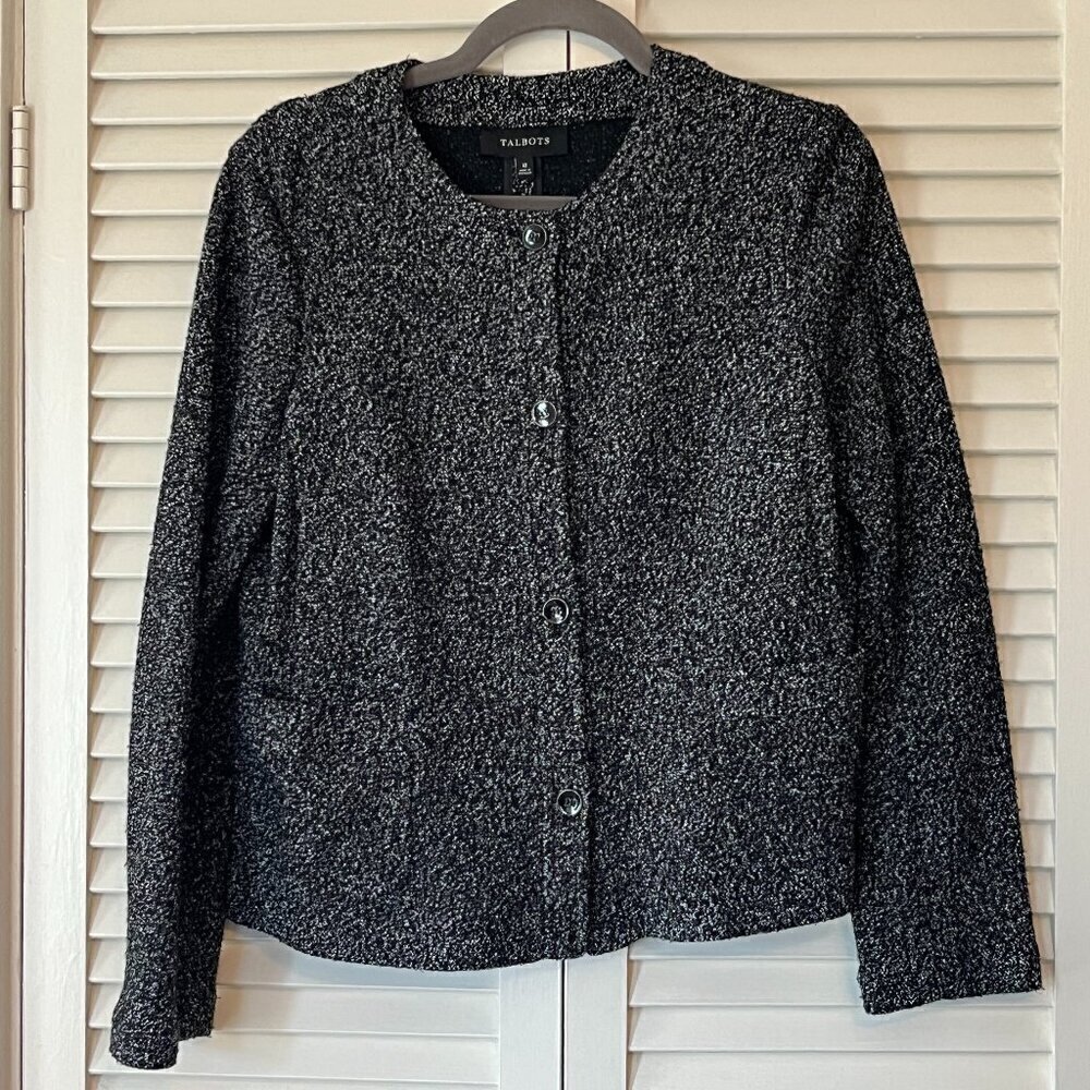 Talbots navy boucle blazer jacket 12